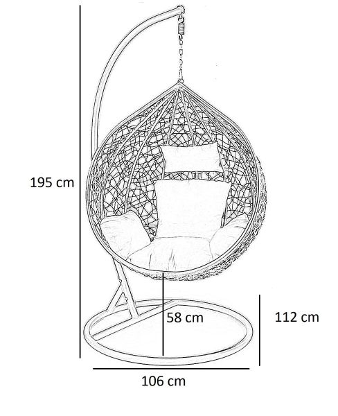 Eggy rattan függő fotel