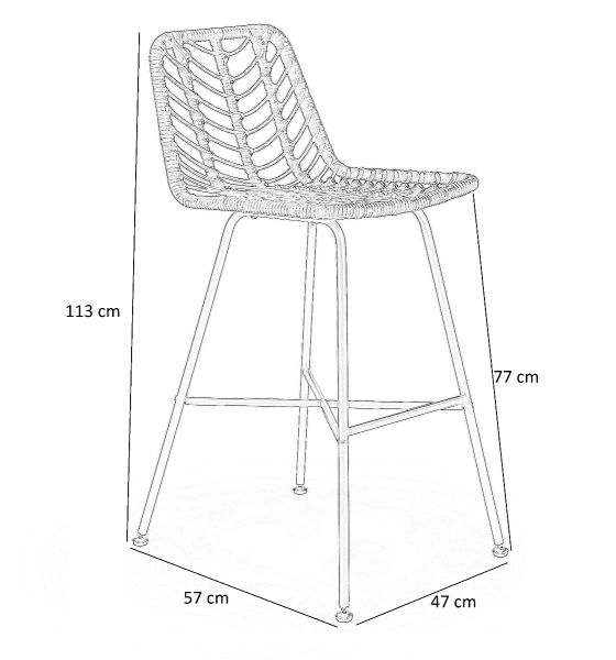 H97 rattan bárszék