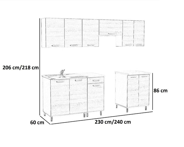 Akciós Vario konyha 230/240 cm