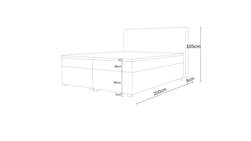 Granit boxspring ágy