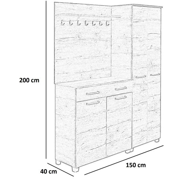Alfi előszobafal 150 cm II.