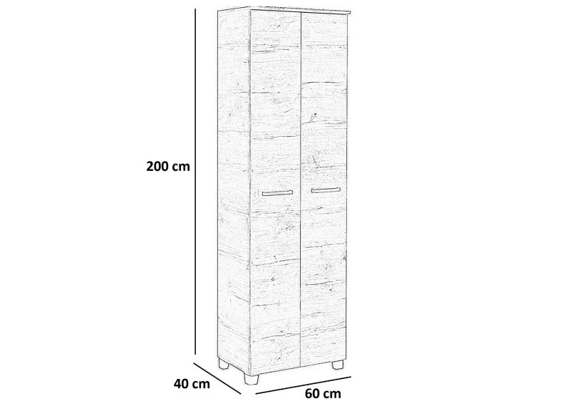 Alfi 2 ajtós ruhásszekrény 60 cm