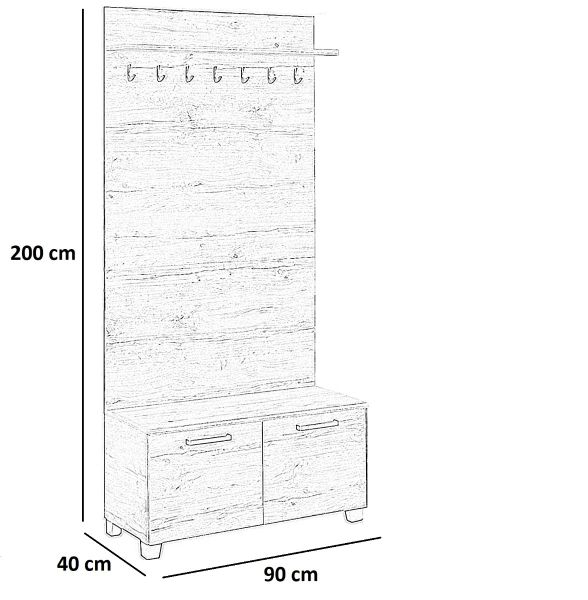Alfi előszobafal 90 cm I.