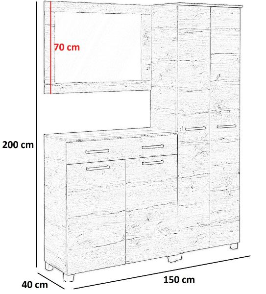 Alfi előszobafal 150 cm IV.