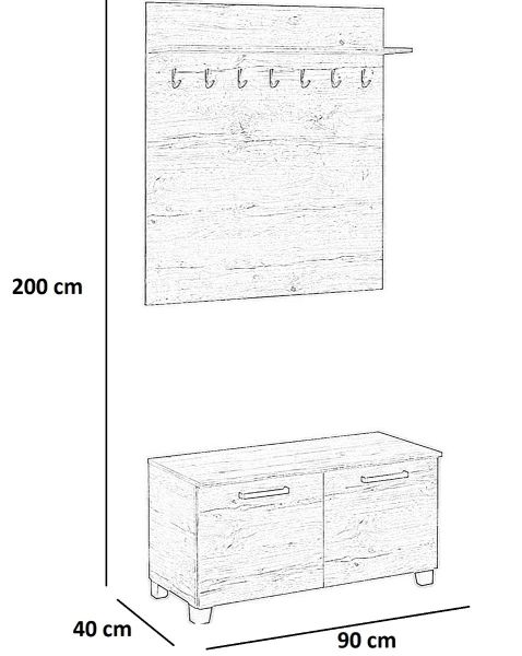 Alfi előszobafal 90 cm II.