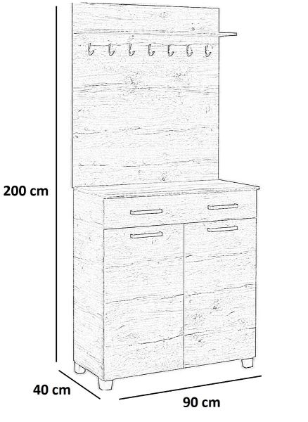 Alfi előszobafal 90 cm III.