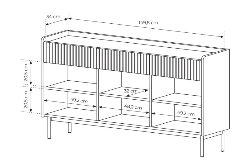 Milian 153 3D3S komód