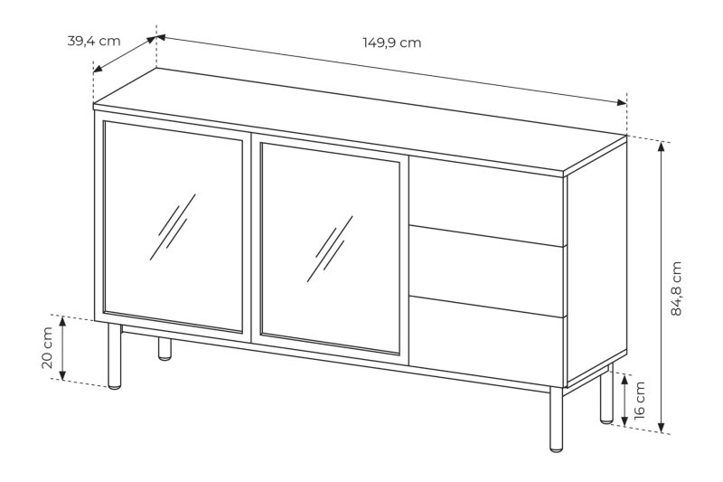 Delano 150 2D3S komód