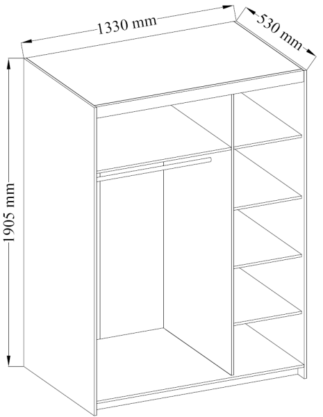 Edina gardrób 3D - LUSTRO 133