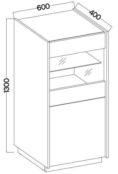 Abilen 2D vitrines komód