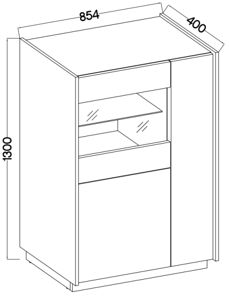 Abilen 3D vitrines komód