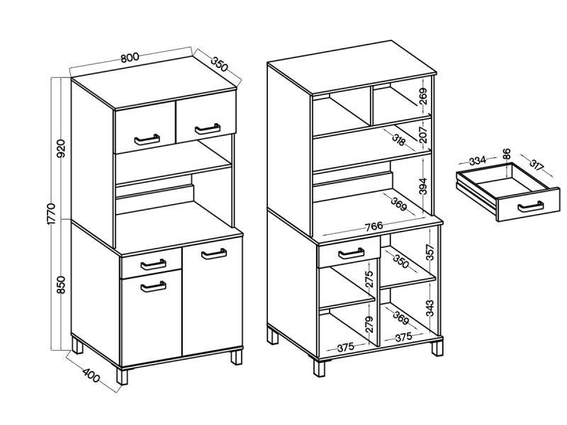 Laira 80 tálalószekrény