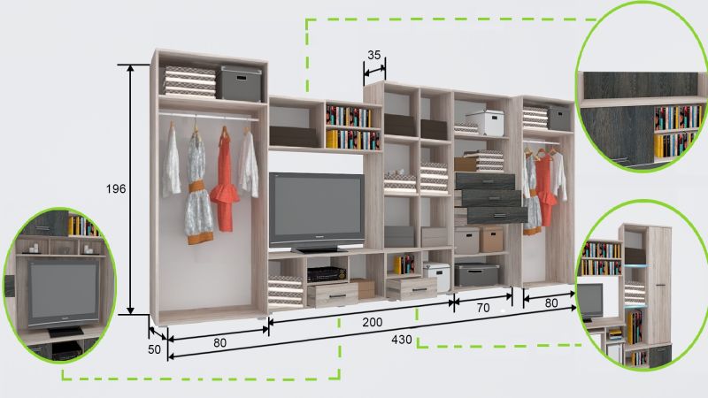 Next-M szekrénysor 430 cm