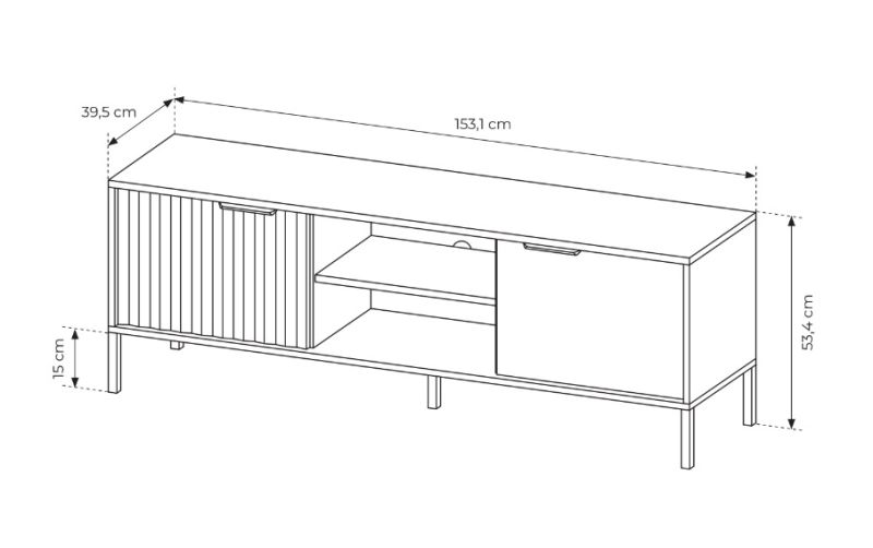 Brono Black TV állvány 153 2D