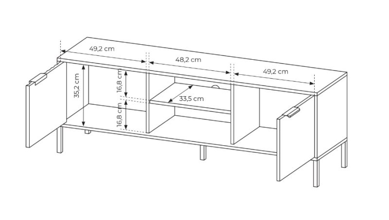 Brono Black TV állvány 153 2D