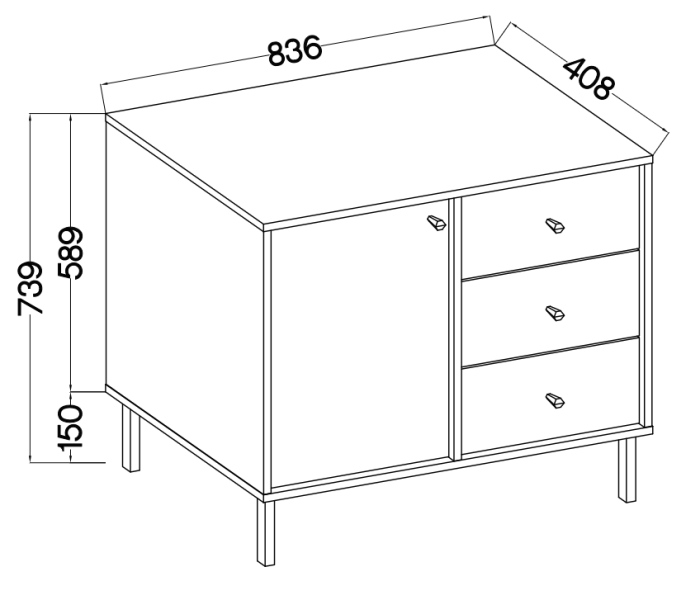 Hestia 2 1F3S komód