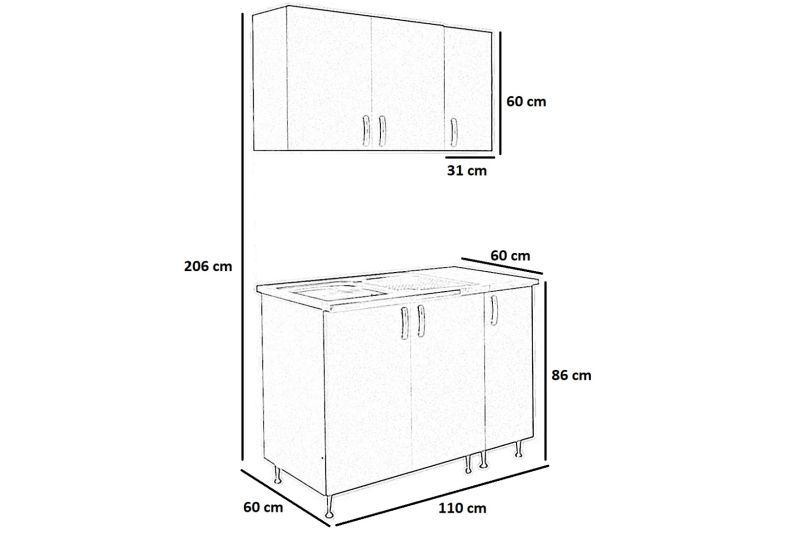 Vario konyha 110 cm + ajándék vízzáróval