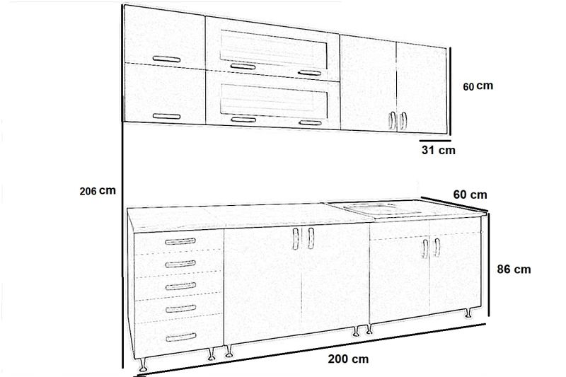 Vario konyha 200 cm VII.