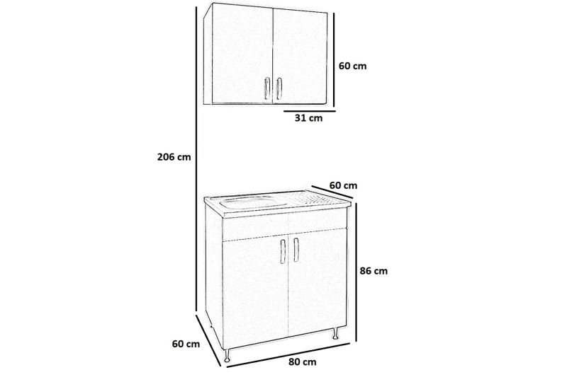 Vario konyha 80 cm