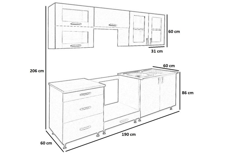 Vario konyha 190 cm I.